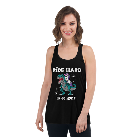 Ride Hard Unicorn Women's Flowy Racerback Tank