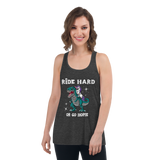 Ride Hard Unicorn Women's Flowy Racerback Tank
