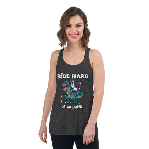 Ride Hard Unicorn Women's Flowy Racerback Tank